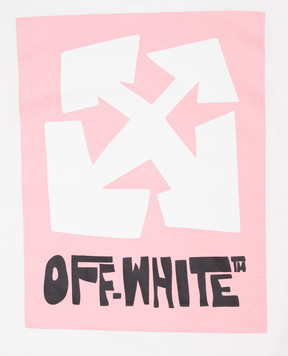 Off-White Дитяча біла футболка з принтом логотипа OGAA001S25JER00A