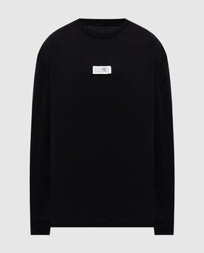 Maison Margiela MM6 Черная футболка с нашивкой логотипа SH0GC0034S24312