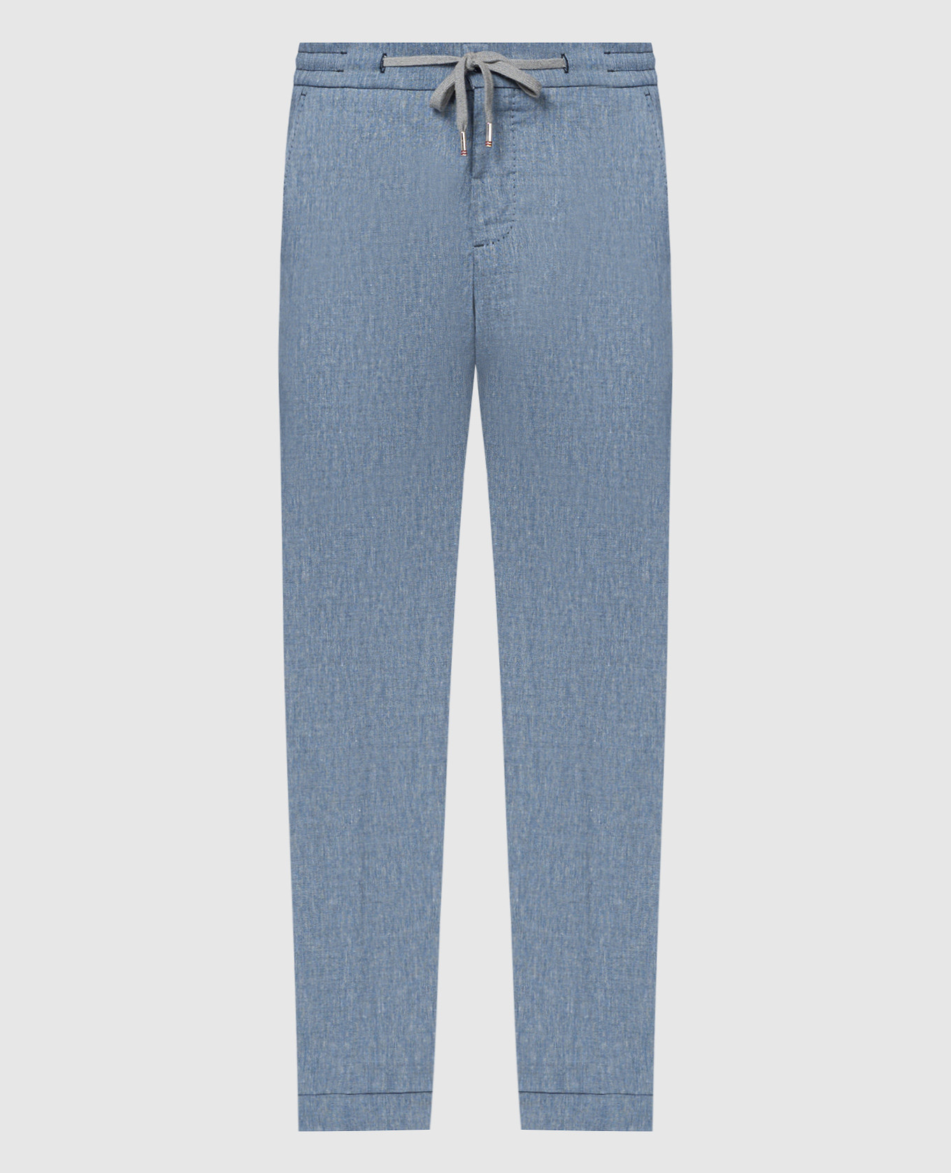 CARACCIOLO blue pants with cashmere and linen