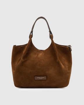 Gianni Chiarini Коричнева замшева сумка-тоут Dua BS9779CMPL