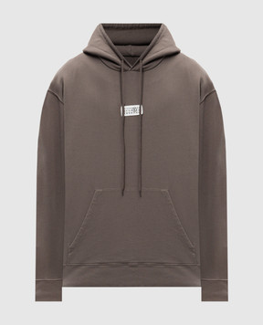 Maison Margiela MM6 Коричневые худи с патчем логотипа SH0GU0018M25012