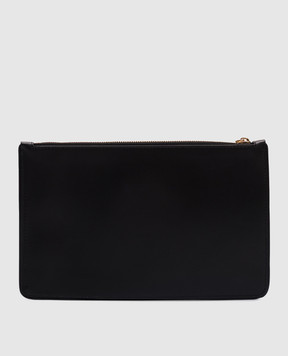 Dolce&Gabbana Чорний шкіряний клатч з монограмою логотипа BI1443AW576