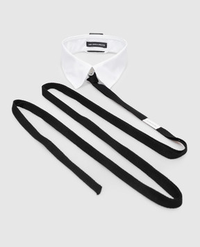 Ann Demeulemeester Белый воротник с брендированной лентой B0010866FA555