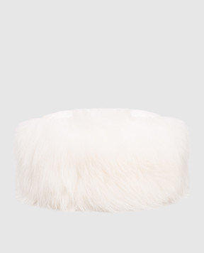 Nima1708 Белая шапка из меха енота и кролика CP02FN