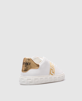 Versace Белые кроссовки Greca 10135681A10078