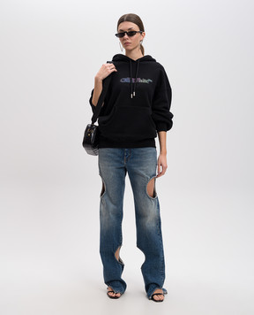 Off-White Черные худи с принтом San Matthew OWBB058S25FLE004