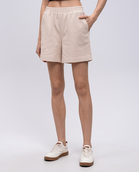 Twinset Бежевые шорты с вышивкой логотипа 251LL24EE