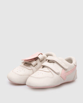 Off-White Детские белые кожаные кроссовки с логотипом OGIX001S25LEA001