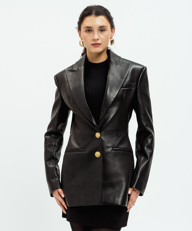 Balmain - Черный кожаный жакет DF1SE056LC62 купить в Symbol