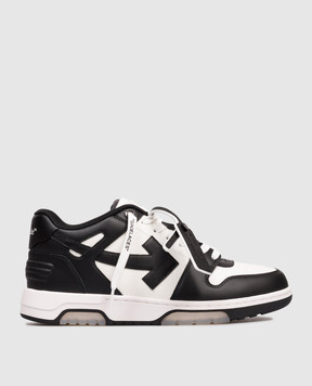 Off-White Чорні шкіряні кросівки Out Of Office M189C9L007