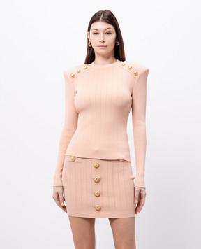 Balmain Рожевий джемпер з акцентними плечима EF1KD001KB07