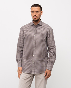Brunello Cucinelli Коричнева сорочка в клітинку MY6471718
