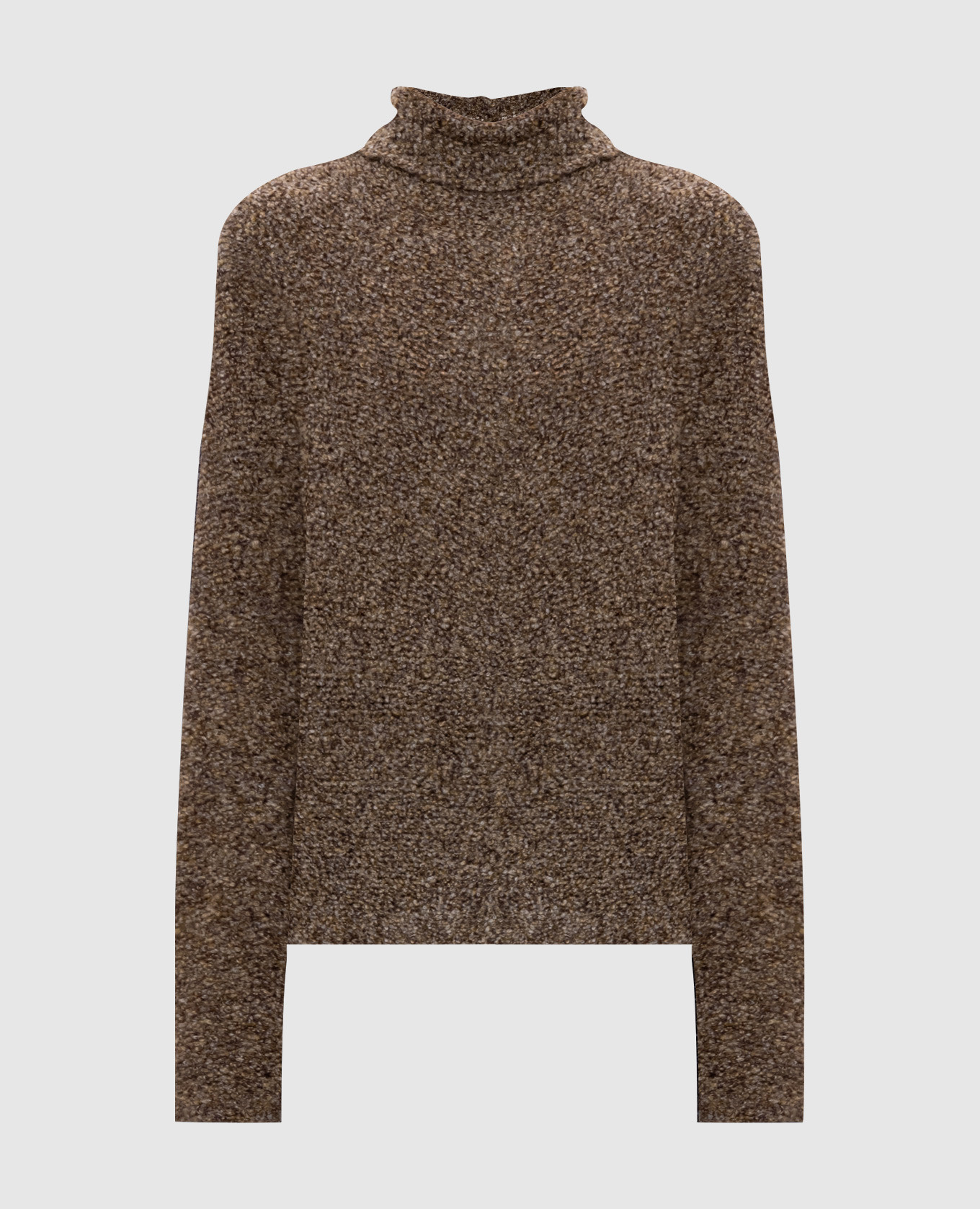 

Коричневый свитер букле из кашемира и шелка, Свитера