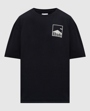 Rhude Синяя футболка с принтом Chevron RHPS25TT02012