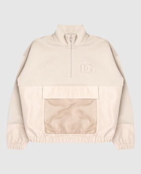 Dolce&Gabbana Дитяча спортивна куртка хакі з монограмою логотипа DG L4JWMIG7PIT56