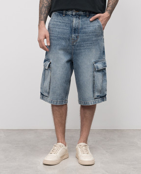 Rhude Синие шорты джинсовые карго с эффектом потертости RHPS25SH05012