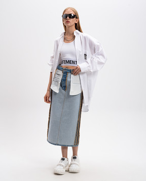 Vetements Голубая джинсовая юбка миди с эффектом изнанки WA65SK870N