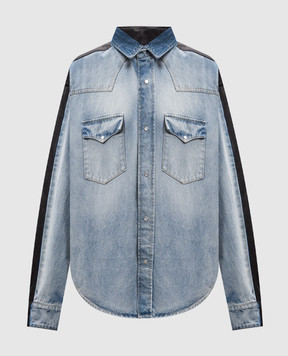 Vetements Голубая комбинированная рубашка с логотипом UA66SH520LB