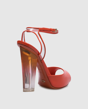 Christian Dior Помаранчеві шкіряні лаковані босоніжки KCE581VYN