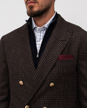 Brunello Cucinelli Бордова хустка-паше із шовку MI8740091
