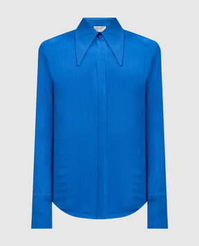 Gabriela Hearst Синяя рубашка Albruna из льна. 2241065LA003