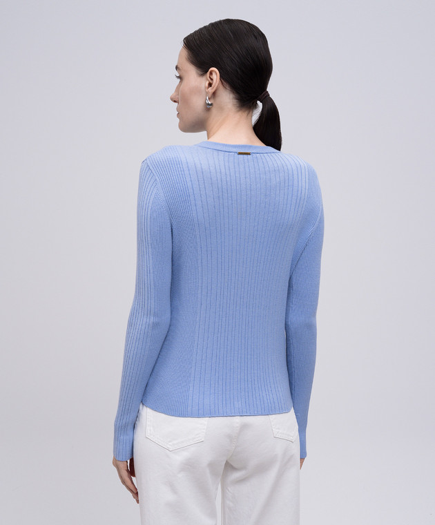 Twinset Голубой кардиган в рубчик 251LL3FAA изображение 4