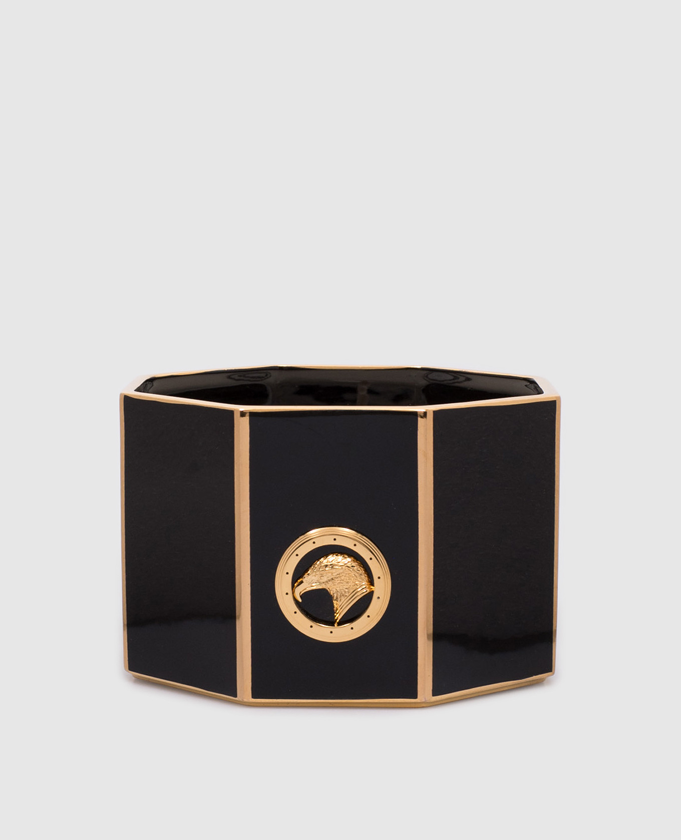 

Ароматизированная свеча Gold & Black Shiny в фарфоровом подсвечнике с логотипом, Черный, Свечи