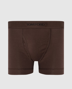 Tom Ford Коричневые трусы-боксеры с логотипом T4LC32040