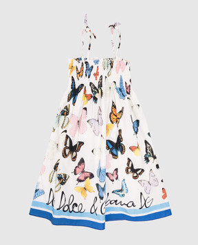 Dolce&Gabbana Дитяча біла сукня з логотипом L54DE0FI5KS46