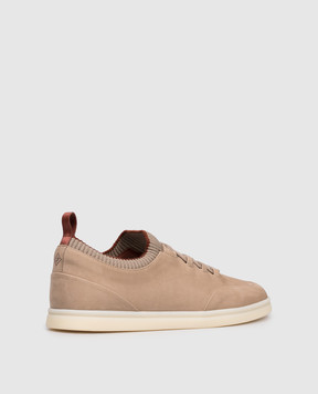 Loro Piana Бежевые кроссовки Soho из нубука FAL2899