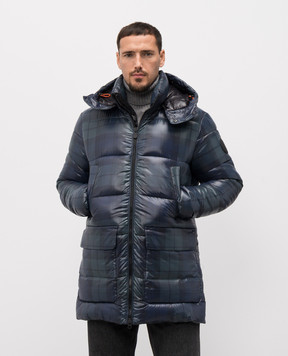 Save the duck Синяя куртка в клетку с логотипом D40292MLARS