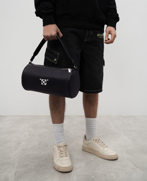 Off-White Черная кожаная сумка Jitney OMNN079C99LEA001