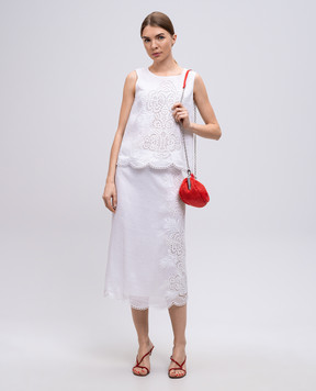 Max Mara Белая юбка FIFY с вышивкой бродер. FIFY