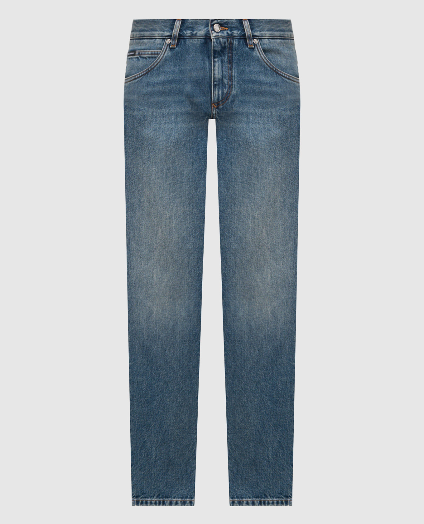 Синие джинсы с пластиной логотипа