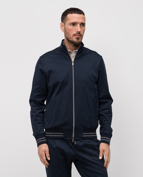 CAPOBIANCO Синяя спортивная куртка с логотипом 18M454YA004856