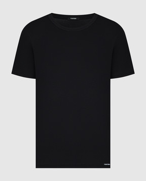 Tom Ford Чорна футболка з нашивкою логотипа T4M081410