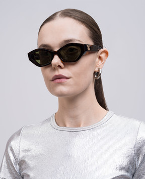 Off-White Коричневые солнцезащитные очки Hilo OERI144S25PLA001