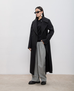 Jil Sander Черный джемпер из шерсти с металлическими брошями с гравировкой логотипа. J02GP0183J14723