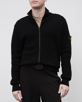 Stone Island Черный ремень с фактурной эмблемой логотипа K1S159300940S0071