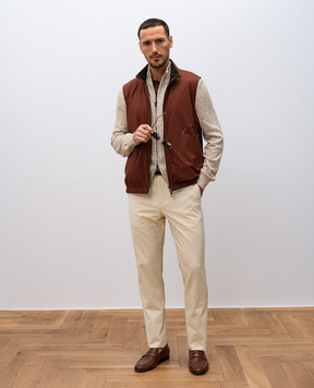 Loro Piana Коричневий двосторонній жилет West windwish з вовною FAP9759