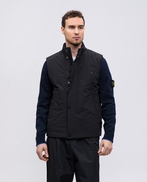 Stone Island Чорний жилет з патчем логотипа K1S15G100001S0A27