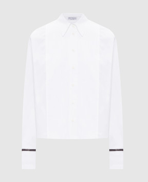 Brunello Cucinelli Белая рубашка с цепочкой мониль M0091RB416