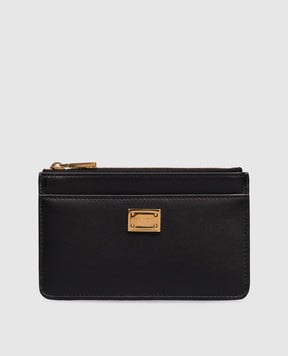 Dolce&Gabbana Чорний шкіряний картхолдер з логотипом BI1261A9S25