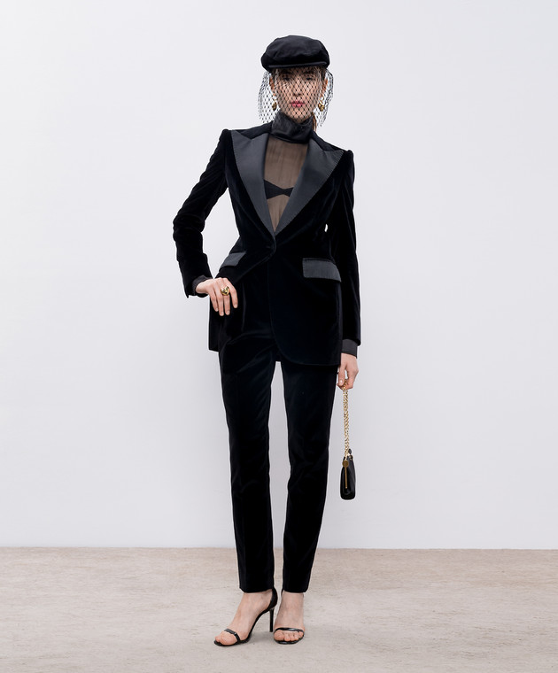 Dolce&Gabbana Черная блуза из шелка F7AI0TFU1AT изображение 2