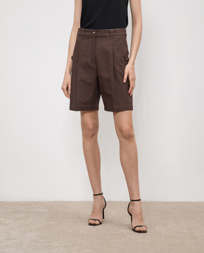 Max Mara Weekend Коричневі шорти AFA з льоном AFA1234