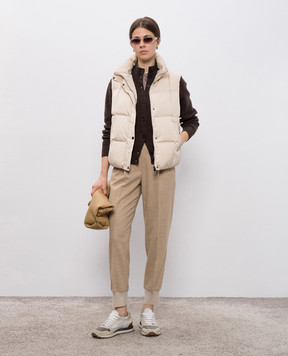 Peserico Коричневый кардиган с шерстью, шелком и кашемиром S99419F1209095