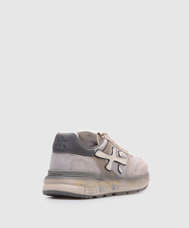 Premiata Серые комбинированные кроссовки MICK с логотипа MICK изображение 3
