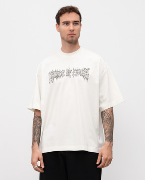 Vetements Белая футболка с контрастным принтом UCF76TR100I