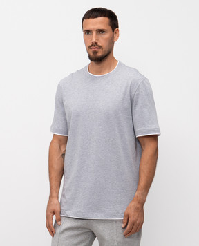 Brunello Cucinelli Серая меланжевая футболка M0B137427
