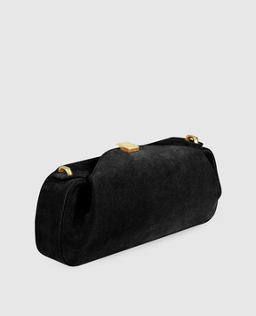 YUZEFI Чорна замшева сумка-багет Oyster OYSTERCLUTCHBLACK